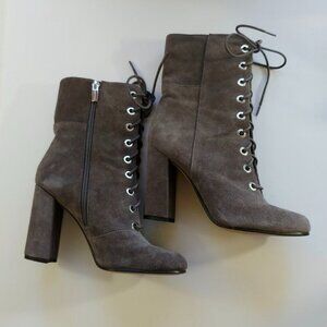 Vince Camuto Lace-up Grey Suede Boots - Size 9